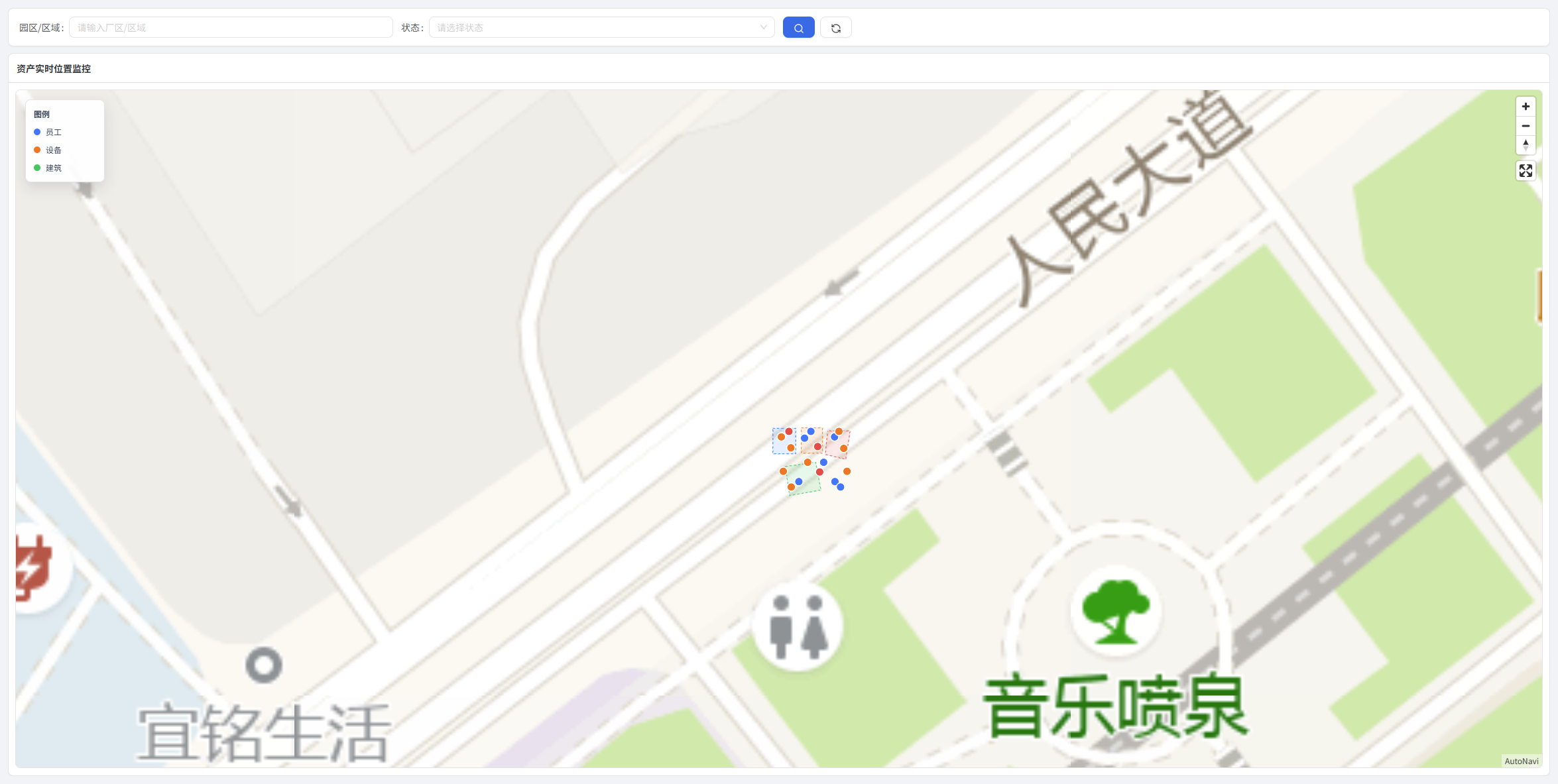 资产实时定位地图